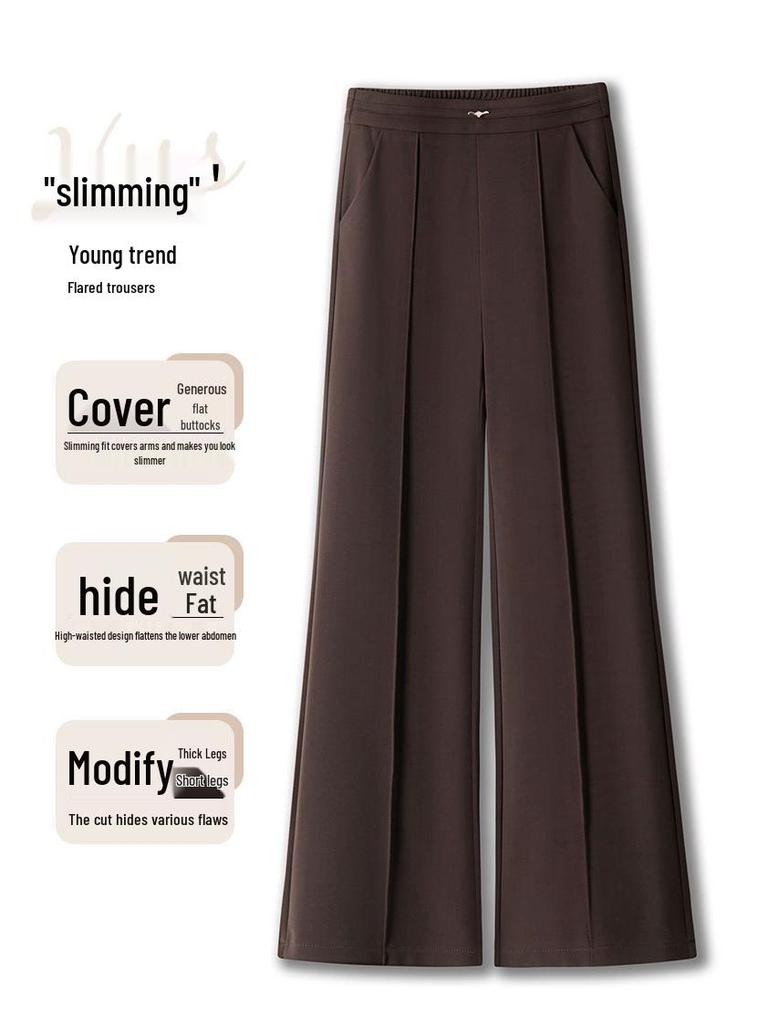 Women's Straight Wide-Leg High-Waist Pants for Spring/Autumn 2026 - Casual, Versatile Fashion for Middle-Aged & Elderly