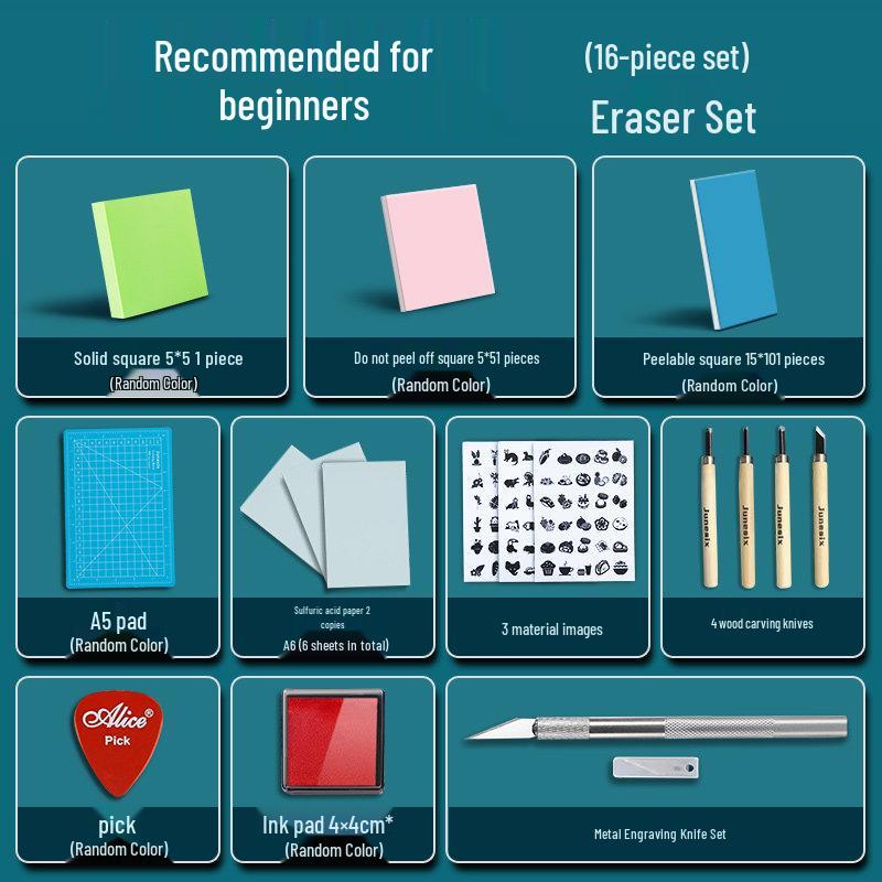 Beginner DIY Rubber Stamp Carving Kit - Water Transfer Art & Printmaking Materials