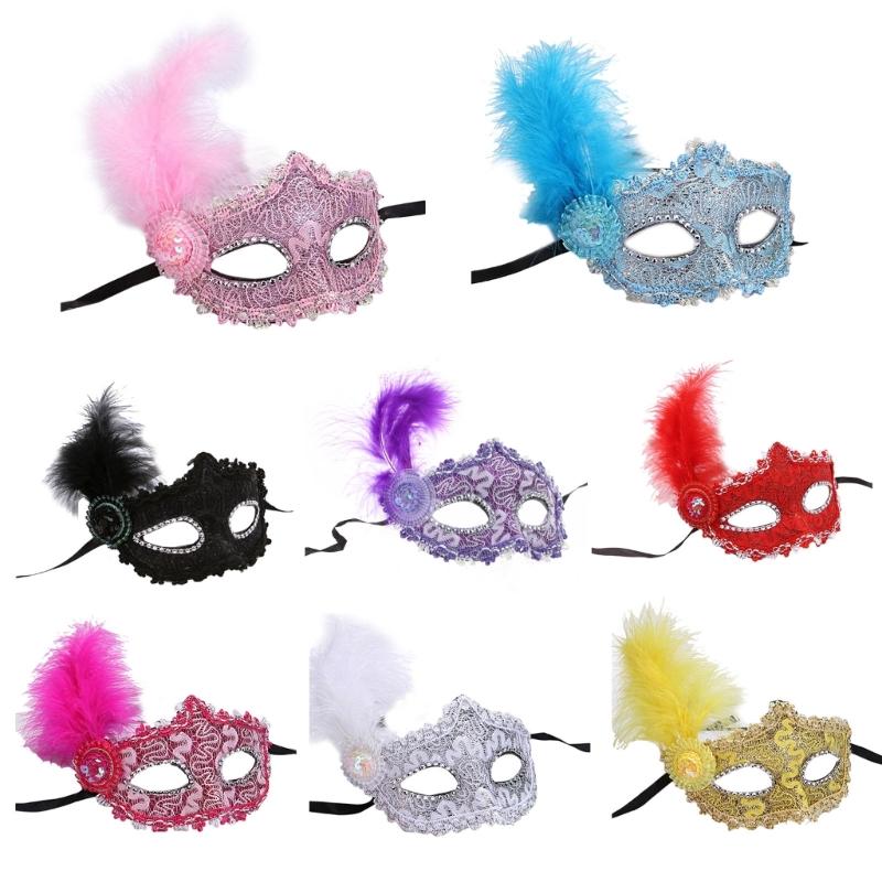 Costume Mask Feather Masquerade Mask Halloween Mardi Gras Cosplay Party Masque