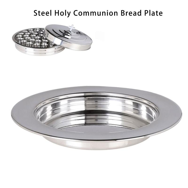 Durable 304 Stainless Steels Ceremonial Plate Holy Communion Bread Tray For Church Services And Pastry Presentation