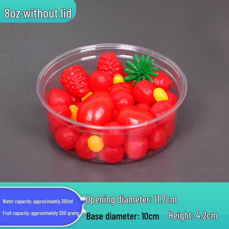 Thickened Transparent PET Plastic Fruit Cup with Lid for Fresh or Dried Fruit and Yogurt 2798₽