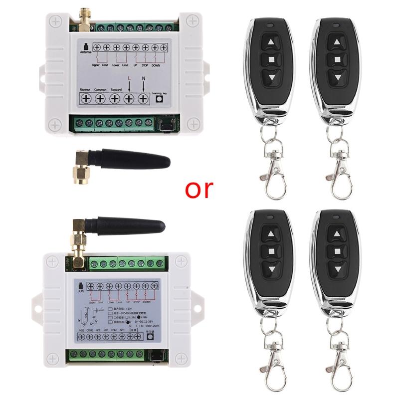 DC12V/24V/36/48V Wireless RF Remote Universal Relay Receiver and Transmitter 3 Channel Remote Control for Garage Door