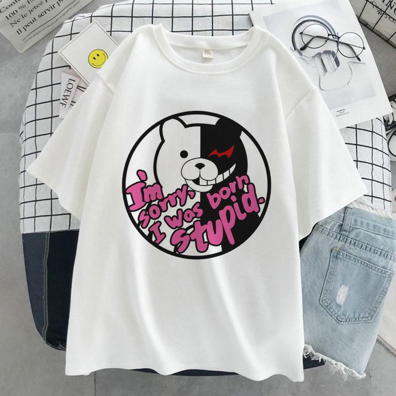Anime Kawaii Print T-shirt Women Harajuku Aesthetic Pink Tops Emo Tshirt 2021 New Summer Korea Fashion Y2k Casual Female T Shirt