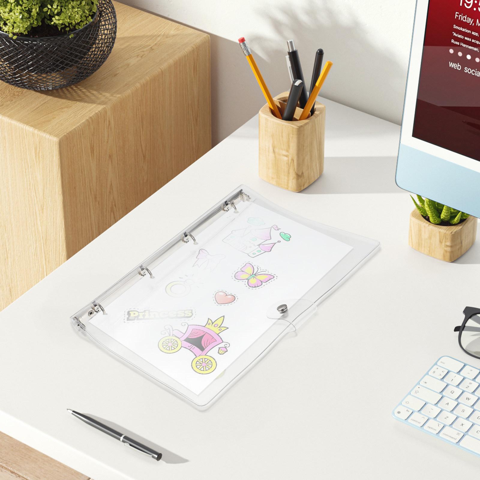 Plastic Binder Notebook Shell Transparent A4 Scrapbook Cover Loose Leaf Ring Binder for Study Office Use Blinder Cover China Mainland
