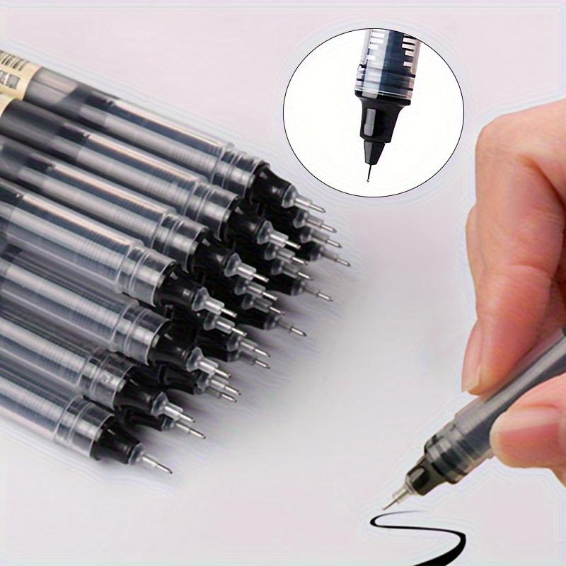 50pcs Quick-Dry 0.5mm Fine Tip Rollerball Pens, Lightweight Plastic Visible Ink Writing Pens, Suitable for School and Office