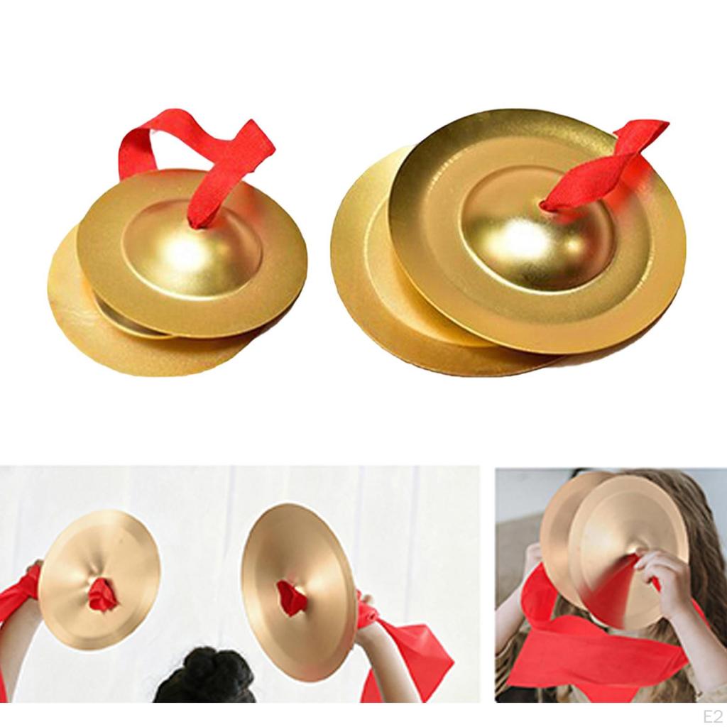1 Pair Hand Cymbals Finger Alloy Sturdy Percussion Instrument Musical for