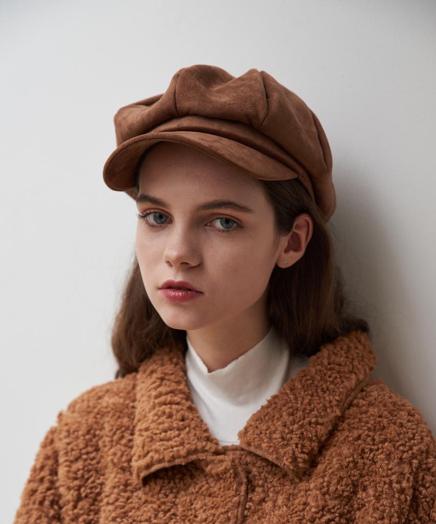 Maneseu Breasted Suede Newsboy Cap (2 Colors)