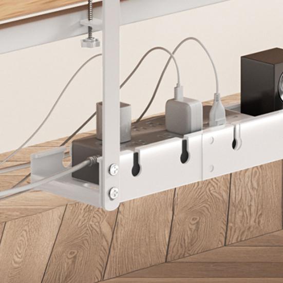 Under Desk Cable Organizer Large Capacity Cable Storage Rack Clip-On Installation Retractable Carbon Steel Cable Management Tray