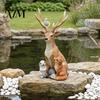 Resin Elk Rabbit Hedgehog Fox Figurines Forest Deer Small Animal Statue, Figurine with Stable Base Exterior Yard Decor Hedgehog, Outdoor Waterproof