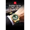 POEDAGAR Orologio da uomo di lusso alla moda Impermeabile Luminoso Cronografo Data Quarzo da polso Moda Sportivo Pelle Orologi