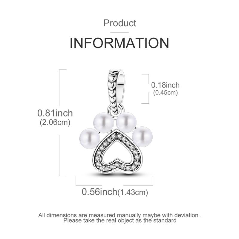 Charms Original Copper Pearl Claw Print Pendant Animal Beads Fit Bracelet Women Jewelry Diy Fine Gift Accessory