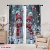 2pcs 2D flat printing Christmas Curtain Christmas snowman3 100% Polyester Without Electricity Party & Holiday Decor Use for