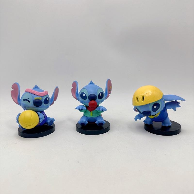 6pcs Disney Stitch Various Styles Fashionable PVC Collection Model Doll Toy Statue Home Furnishings Decoration