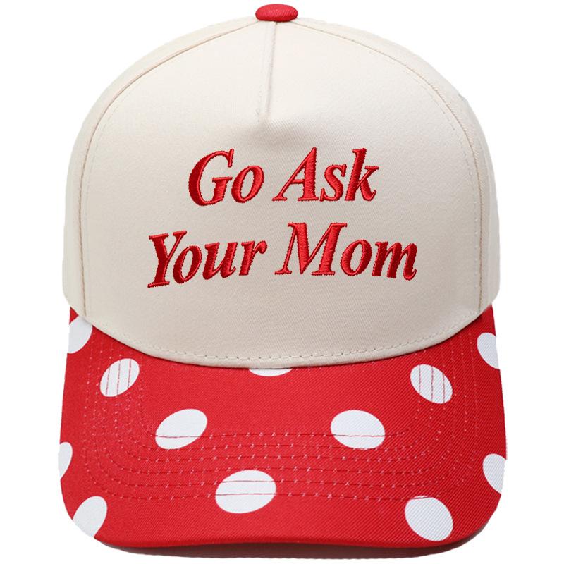 Go Ask Your Mom Embroidery Truck Driver Baseball Cap Color Matching Fun Men's and Women's Casual Sun Hats