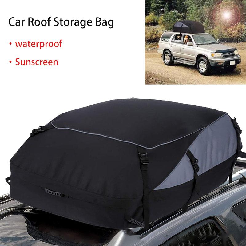 Bolsa de techo para carga de coche, impermeable, para portaequipajes de techo de automóvil, bolsa de almacenamiento, 600D Oxford, para coche, SUV, furgoneta, bolsas de techo plegables