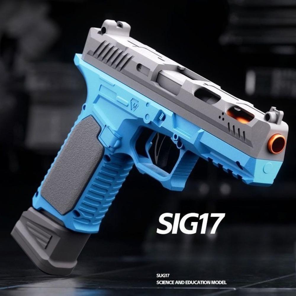 Pistola Giocattolo SIG17 Sparashell con Pallini Morbidi con Blowback Sport da Esterno Gioco CS Modello Lanciatore Pistola Regalo di Compleanno