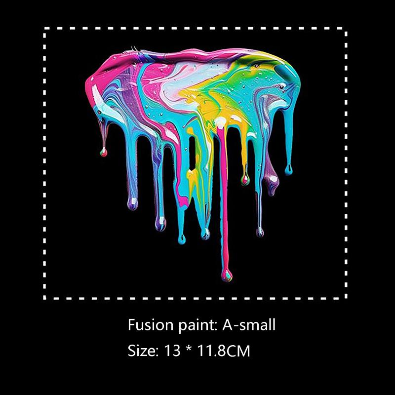 1 Piece Waterproof Decals Fluid Paint Rainbow Motorcycle Stickers Motorbike Electromobile Front Cowl Tank Side Fairings Decor as the picture