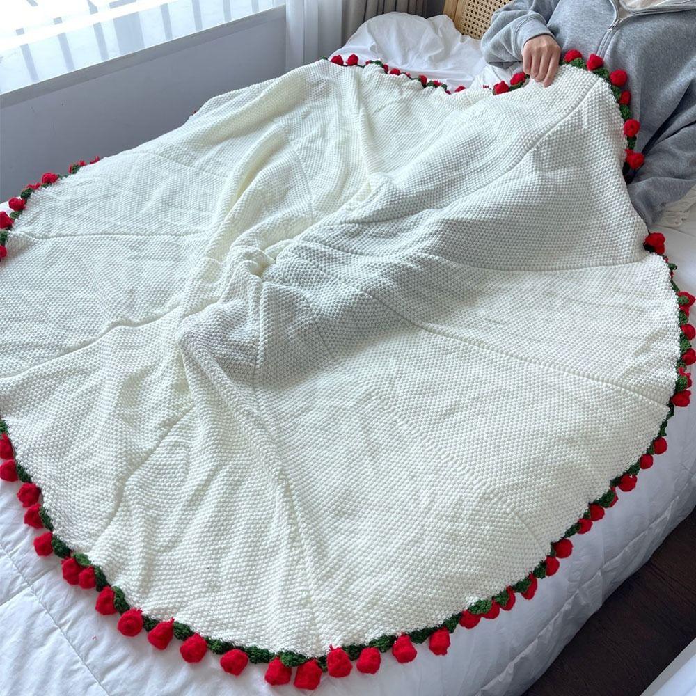 Gör-det-själv Rosbukettfiltar 110 cm Handstickad Filt Materialpaket Liljekonvaljfilt Gåva Ej Färdig Produkt