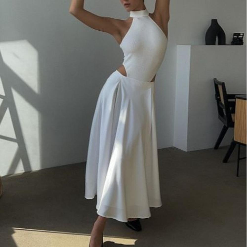 Skirt Women's Fashionable and Elegant High Waist Satin Satin Long Satin Fabric