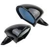 California Style Classic Car Door Wing Side View Mirrors Black Shell Blue Glass