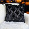 Simple Fashionable Holiday Ornaments Halloween Ghost Cushion Cover, Fuzzy Throw Pillow 18x18 Inch Durable Zippered Protectors Washable Plush Case for