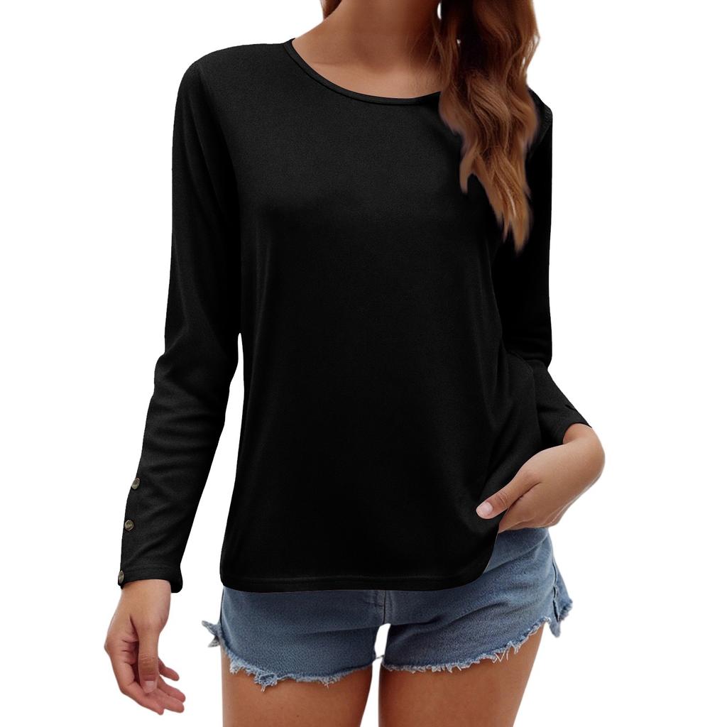 T-shirts For Women Long Sleeve,Round Sleeve Vertical Cross Casual Graphic Shirt,