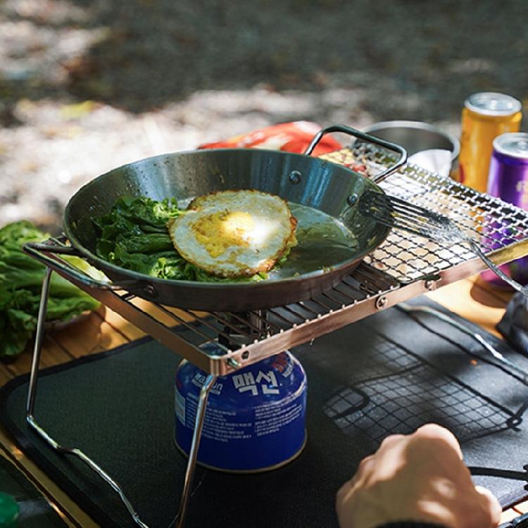 Foldable Camping Table Outdoor Folding Table Barbecue Table Stainless Steels Grilling Grate With Legs Camping Table