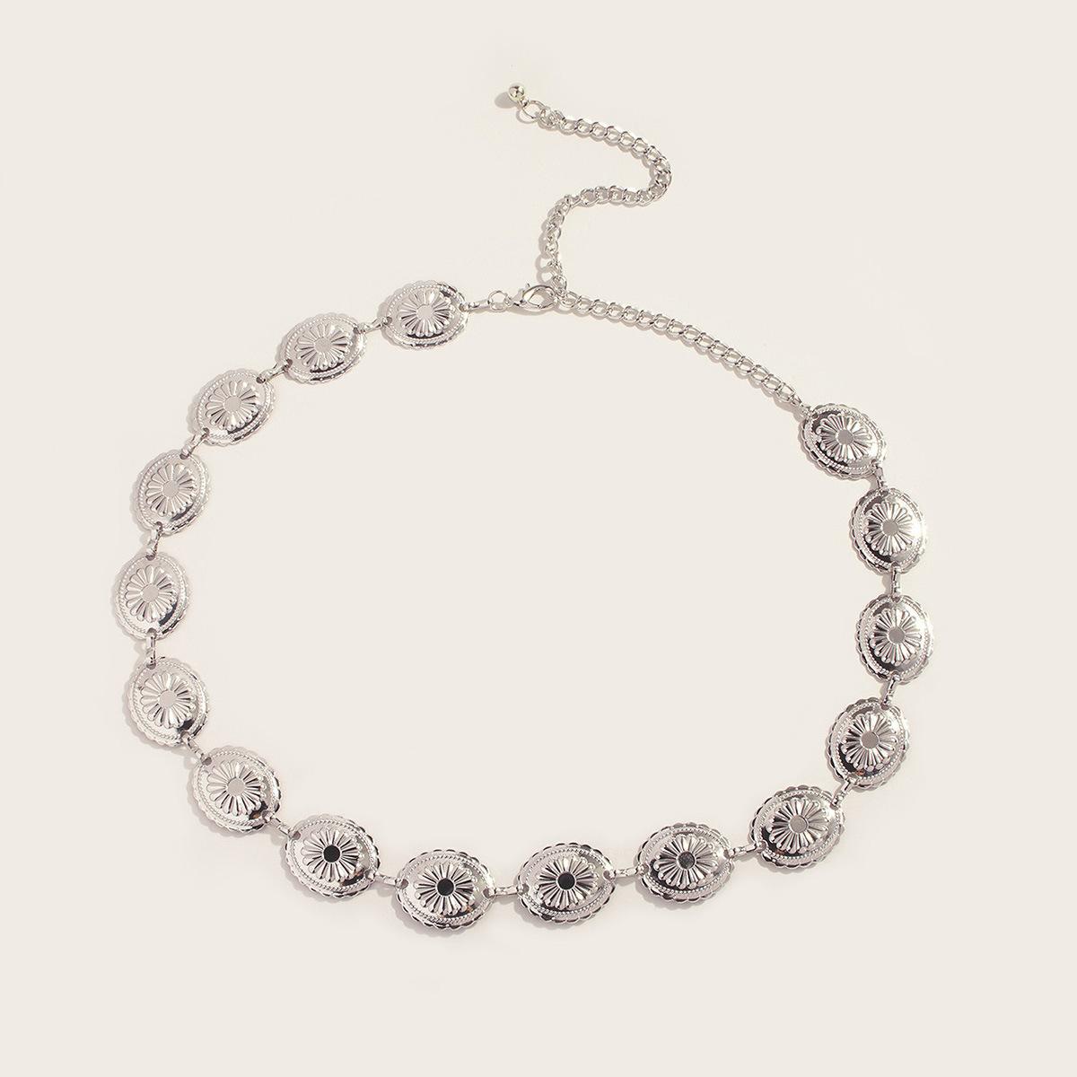 

Women s Silver Accessories Engraving Versatile Fashion Basic Waist Chain European and American Spring and Summer Versatile Waist Belt