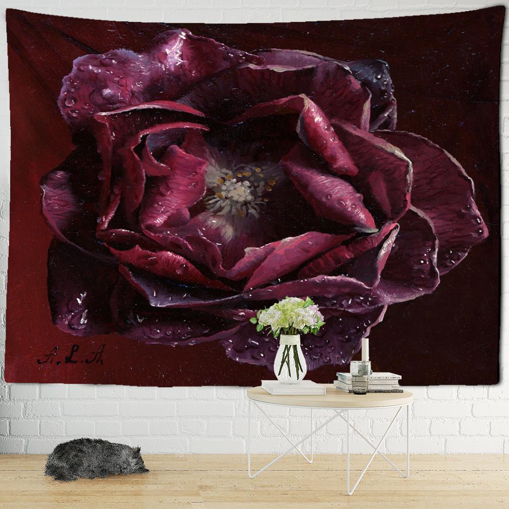 Sanat Çiçek Yağlıboya Duvar Asma Boho Psikedelik Soyut Goblen Hippi Tapiz Odası Polyester Arka Plan Kumaş Dekor