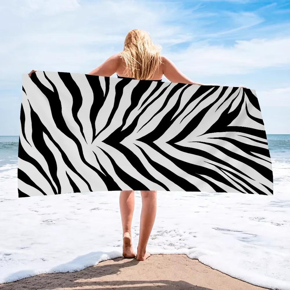 Dalmatiner Kuh Zebra Textur Badetuch Mikrofaser Weich Wasserabsorbierend Atmungsaktiv Für Mädchen Kinder Dekorative Cartoon Strandtuch