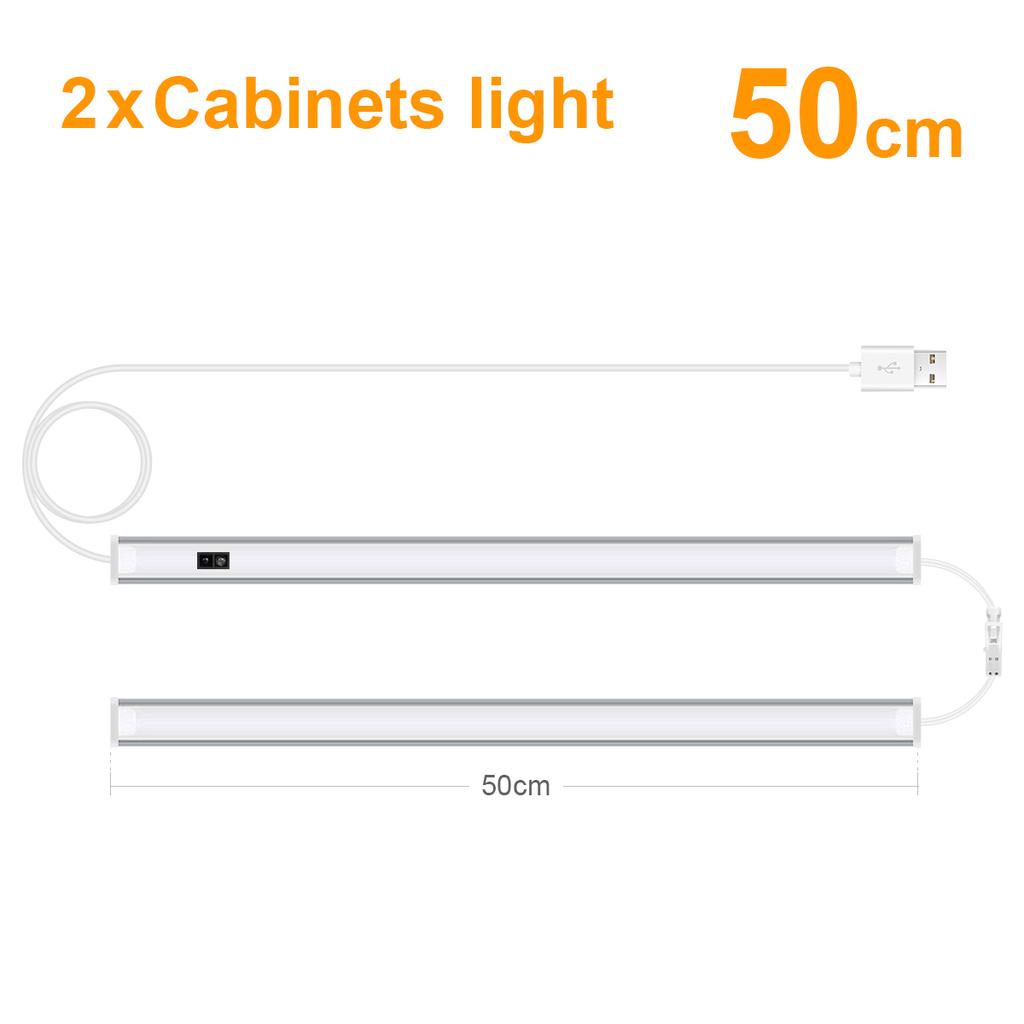 Under-Unit Light Kitchen LED Cabinet Light Bar Aluminium Bright Light Strip Non-Contact Motion Sensor Lamp For Cupboard Counter