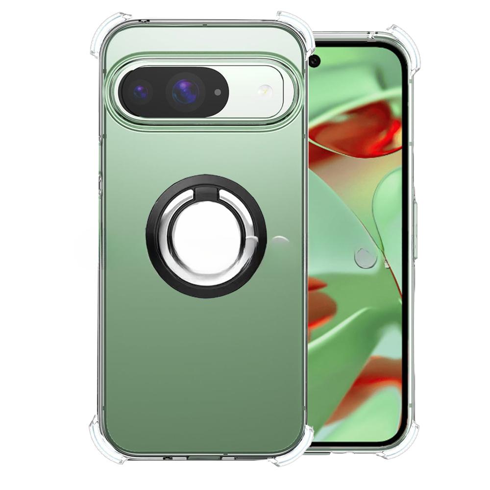 

Для Pixel 9 Pro XL 9pro Магнитный держатель кольца Чехол для Google Pixel9 8pro 7pro 8A 7A 6A Противоударный прозрачный силиконовый мягкий чехол с подушками безопасности Pixel 8 pro чёрный