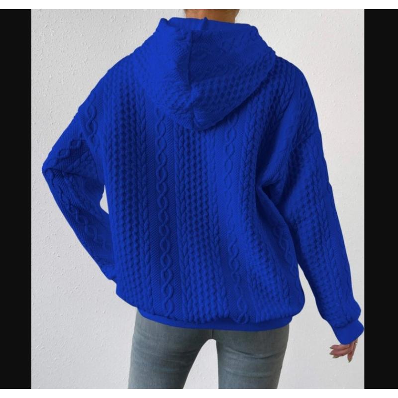 Femei Pulover cu Mânecă Lungă Hanorace cu Glugă Pulover Croială Largă Casual Solid cu Șnur