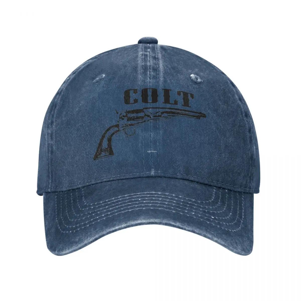

Vintage Colt Handgun Baseball Cap Unisex Distressed Washed Snapback Hat Firearms Outdoor Summer Unstructured Soft Hats Cap Adjustable