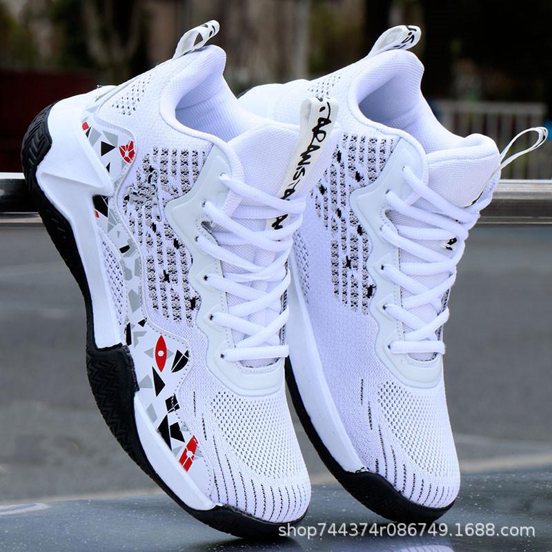 Basketball shoes spring and autumn breathable mesh shoes sports shoes high-top non-slip soft-soled running shoes