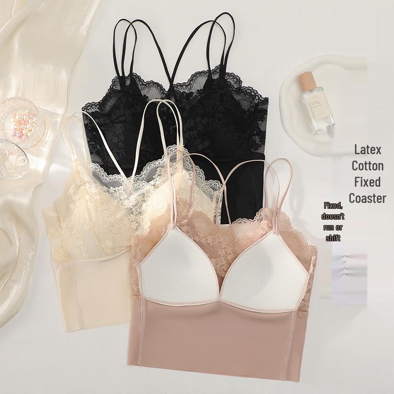 French Lace Strappy Camisole Top for Women - No Underwire, Stylish Outerwear & Inner Base Layer