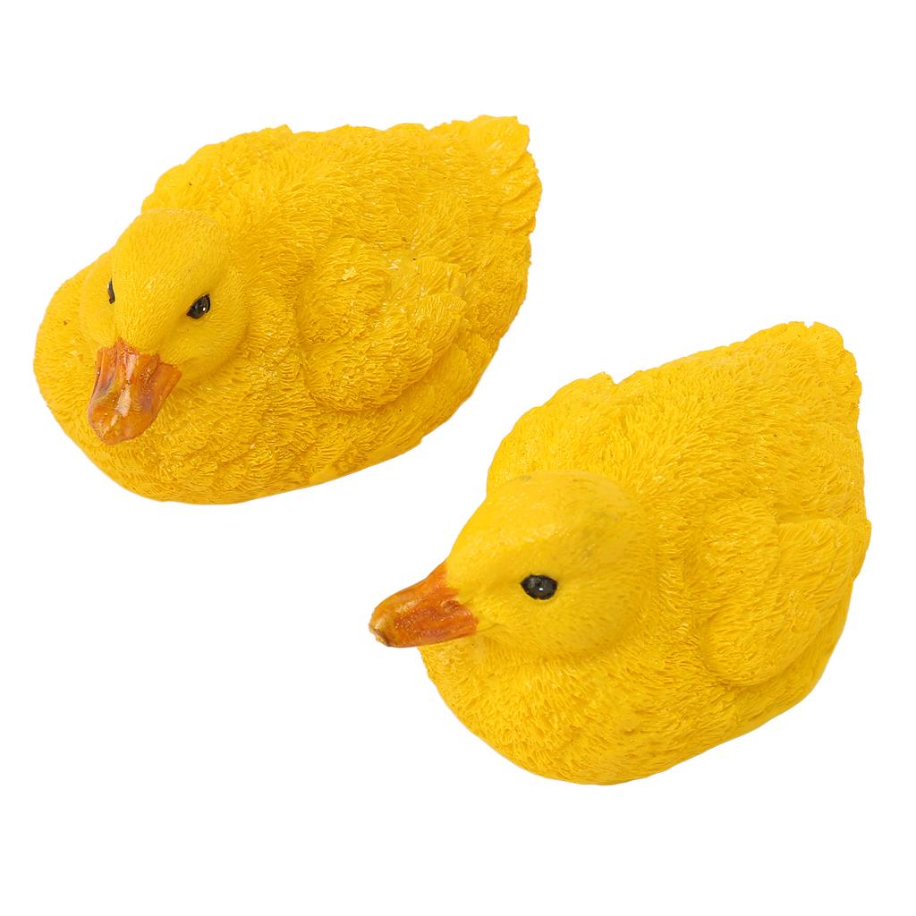 2pcs Duck Statue Simulation Innovative Cute Hand Painted Mini Resin Duck Figure for Garden Patio