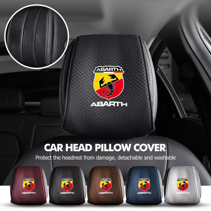 Car Ice Silk Headrest Cover Neck Storage Pillowcase Accessories For Abarth FIAT 500 Ducato Stilo Palio UNO Astra Bravo Tipo