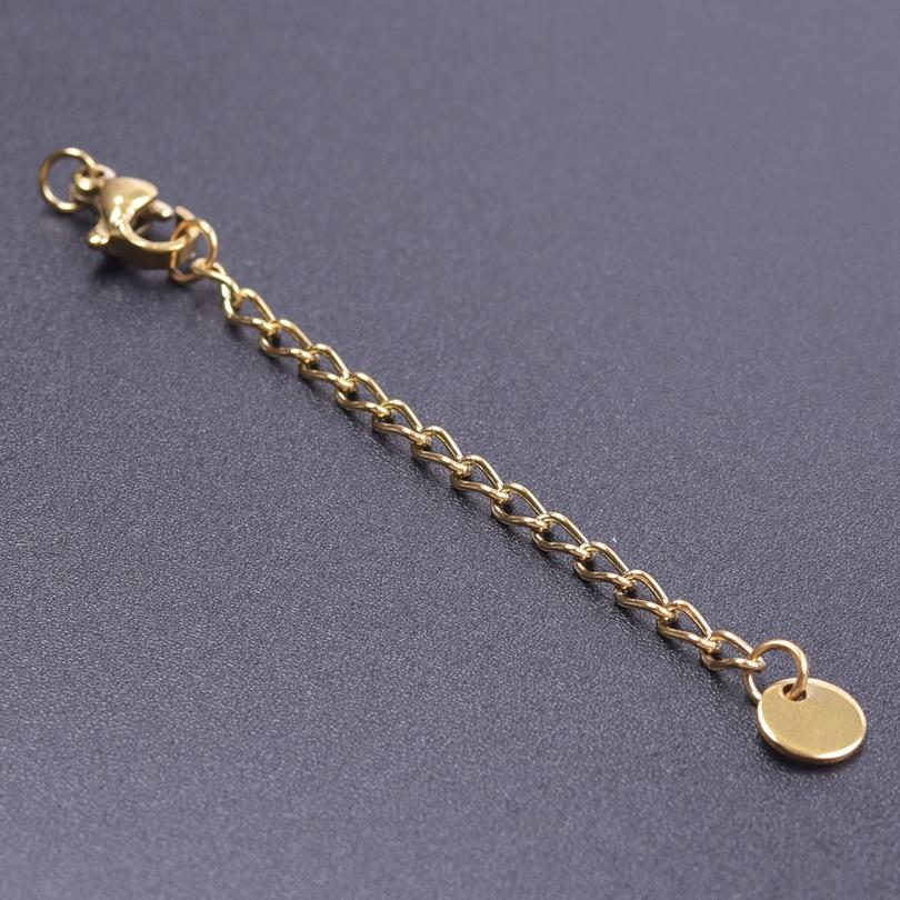 High Quality Waterproof Heart Rectangle Stainless Steel Extention/Tail Chain DIY Jewelry Making Supplies Metal Handmade Necklace