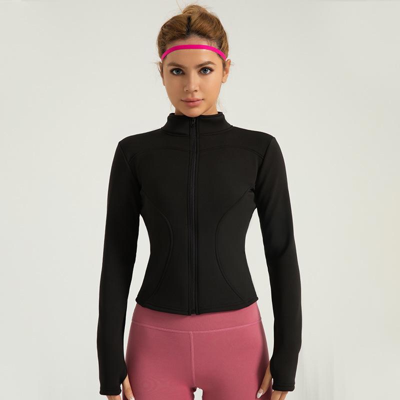 New Autumn/Winter Yoga Jacket - Plush, Warm, Slim Fit for Fitness & Running