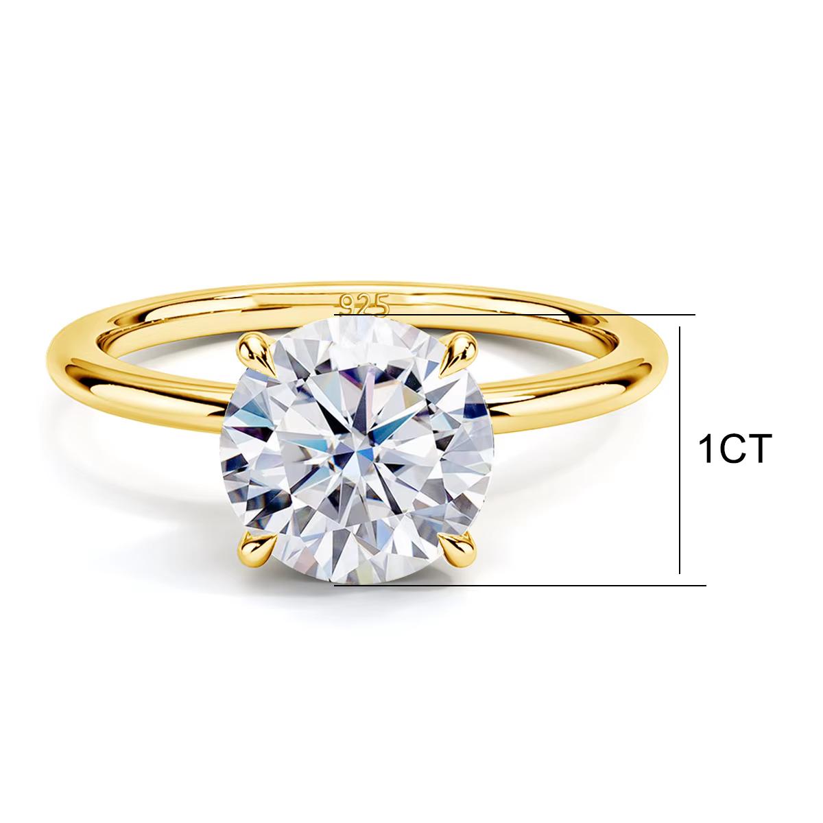 

Szjinao 1ct 2ct 3ct D Color Moissanite Ring For Women 925 Silver Gold Plated Solitaire Rings Engagement Gift 5