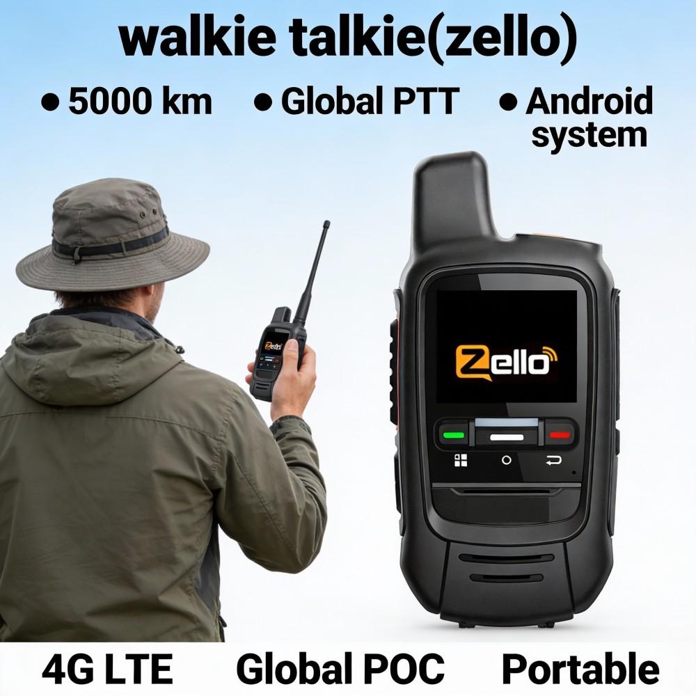 ZELLO Globale Android POC Gegensprechanlage für den Außenbereich, 5000 km, 4G, Mini, tragbar, für Flotten, bidirektionale Gegensprechanlage