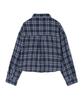 VIVABROWN 85-Viva097 Fuse Crop Long Sleeve Check Shirt Navy