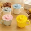 2Pack of Sunflower-shaped Food-grade Silicone Cup Lids Dust-proof and Insect-proof Reusable Coaster Suitable for Ceramic Cups Ceramic