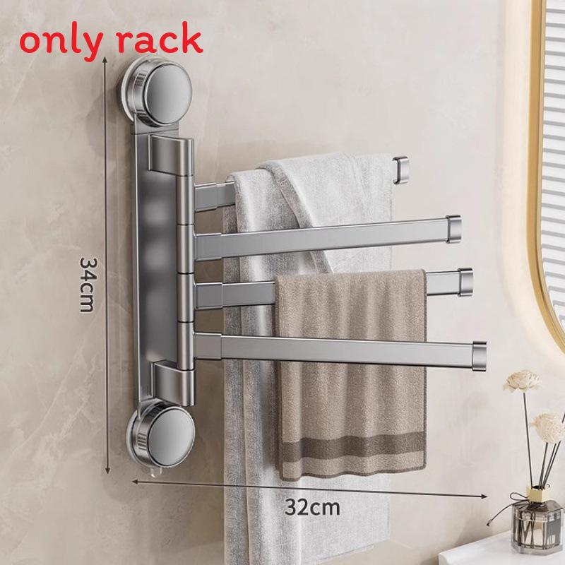 Modern Minimalist Plastic Rotating Towel Rack With Suction Cups For Bathroom Organization