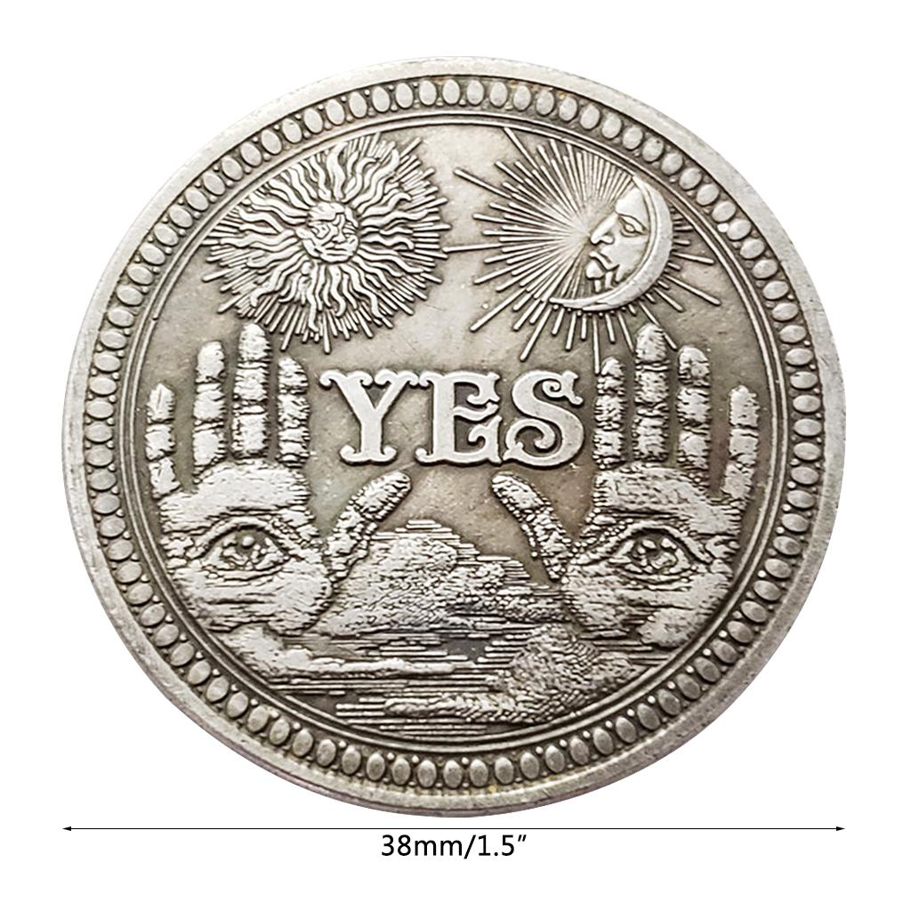 Tak lub Nie Pamiątkowa Moneta z Czaszką Vintage Metalowa Moneta Pamiątka Wyzwanie Kolekcjonerskie do Dekoracji Domu Sypialni Półki na Książki