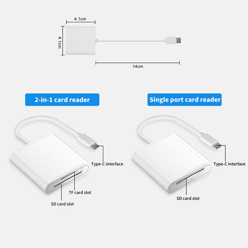 Adaptor 3in1 Otg pentru iluminare tip C la cititor de carduri USB Tf Sd pentru Macbook Apple Iphone Huawei Xiaomi Camera foto Convertor de date