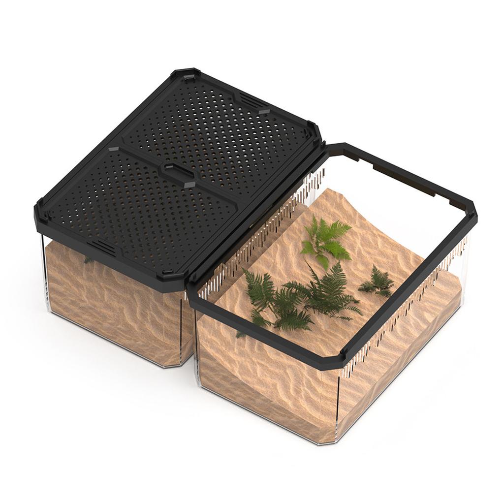 Reptile Enclosure Terrarium Transparent Reptile Breeding Box Animal Habitat Cage for Turtle Scorpion Pet Hatching Container