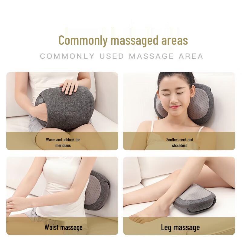 LERAVAN Cordless Kneading Massage Pillow with Heat CN Plug (adapter Included)