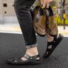Men's Genuine Leather Cross-Border Baotou Sandals: Non-Slip Soft-Soled Shoes, Dual-Purpose Outdoor & Casual Beach Wear.